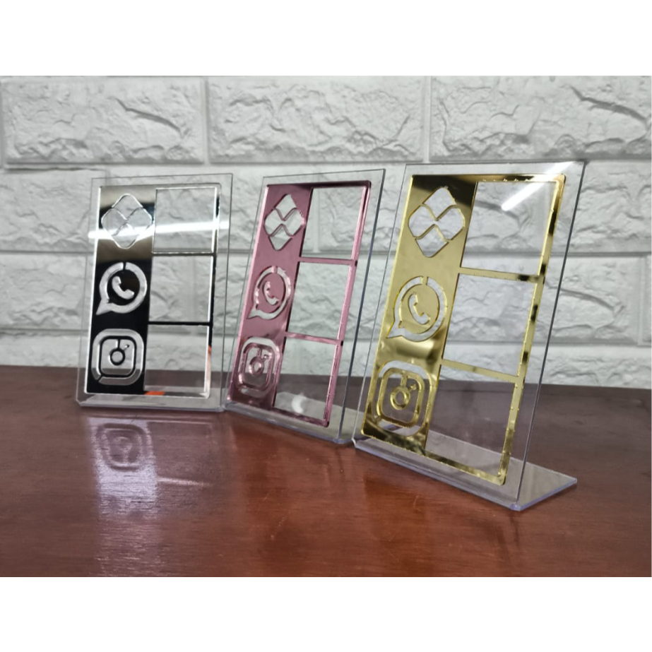 Placa Pix Display de Mesa 3 em 1 QR Code Placa de Contato Personalizada