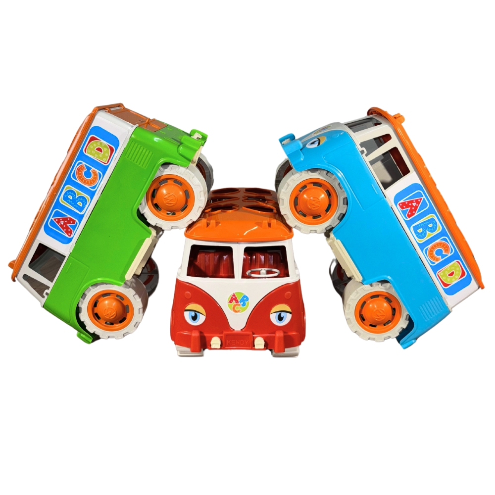 Carrinho Educativo Kombi com 6 Peças de Encaixar para Menino - Várias Cores - INMETRO - QUEEN SHOP em Oferta na Shopee