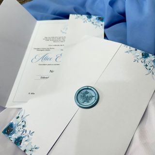 Convites para casamento personalizado dobrado com lacre de cera -  convite casamento personalizado em Oferta na Shopee