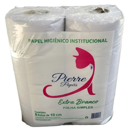 Papel Higiênico Rolão Branco C/8 Rolos - 300 Metros — imagem 2 de 2