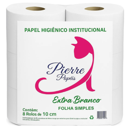 Papel Higiênico Rolão Branco C/8 Rolos - 300 Metros
