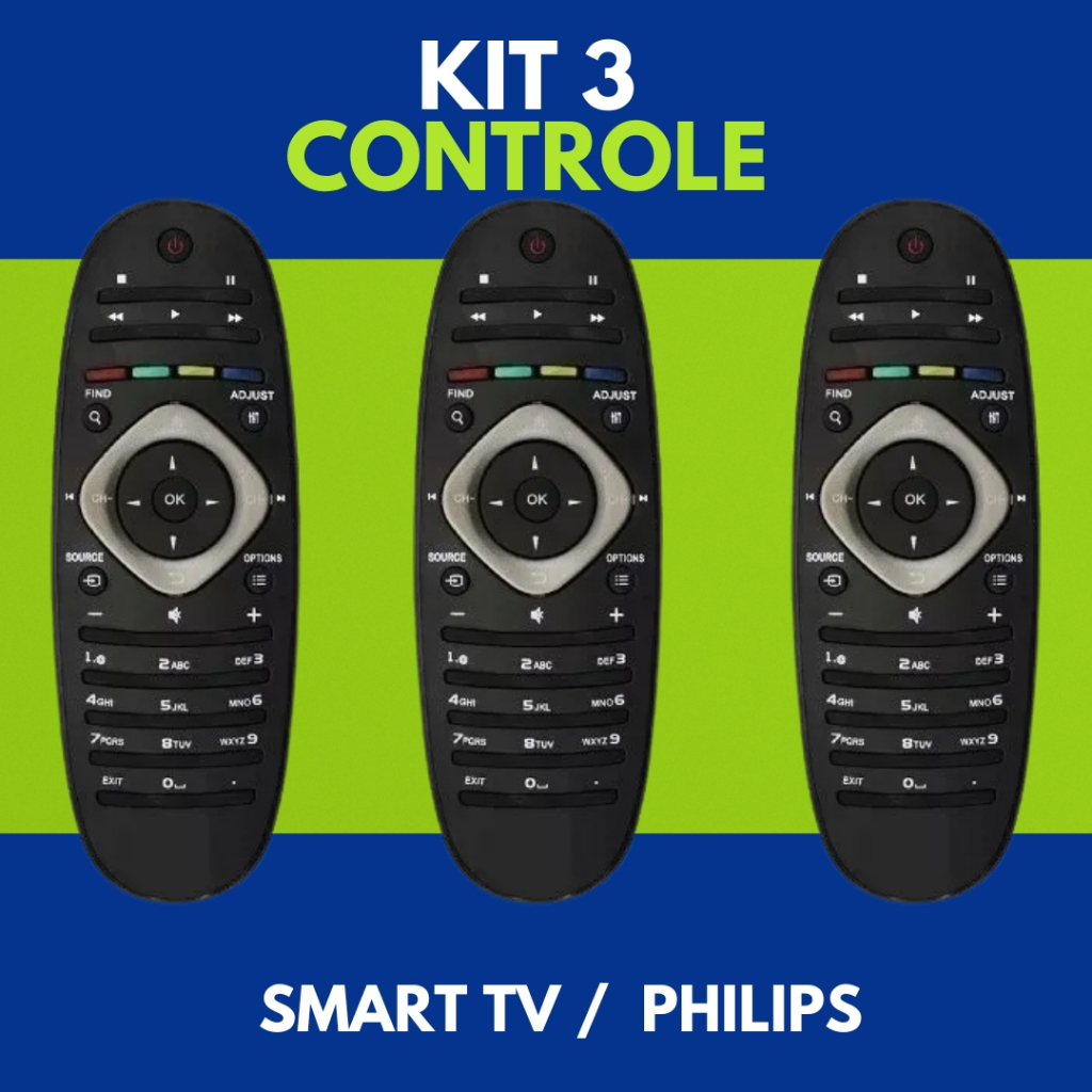 Controle Remoto Compatível Philips LE‑7983 (Lelong) – Para TVs Série 3000 LCD/LED