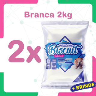 Massa Branca de Biscuit Polycol - Kit com 2 kg - Massa Profissional em Oferta na Shopee
