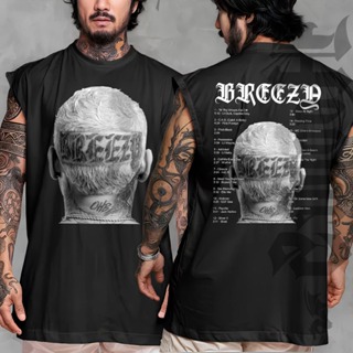Camiseta regata machao oversized masculino chris brown brezzy release album graphic tee world tour Longline algodao em Oferta na Shopee