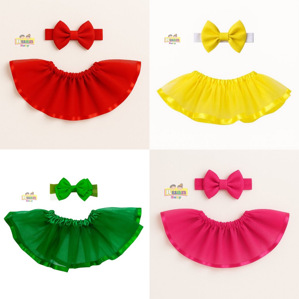 Mesversario Kit Saia Tule E Faixinha Para Bebê Ensaio Fotográfico Varias Cores