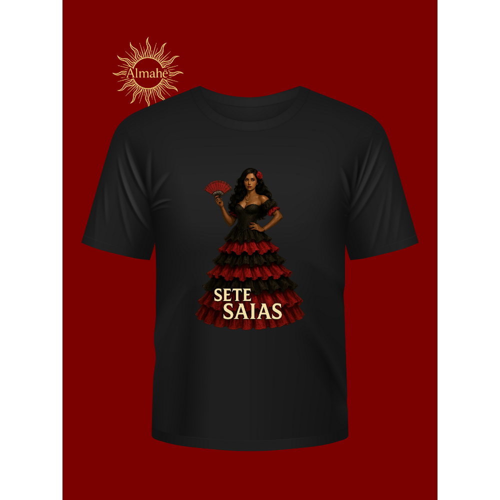 Camiseta Pombagira Sete Saias - candomblé/umbanda/quimbanda -  unissex 100% algodão