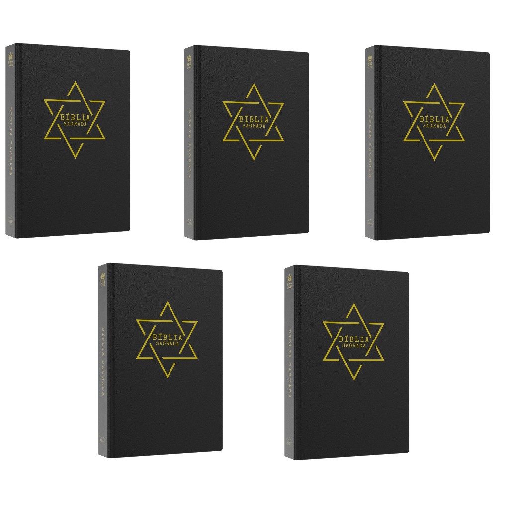 Kit Bíblia Sagrada | BKJ | Estrela de Davi | Capa dura | Letra Média | 5 unidades em Oferta na Shopee