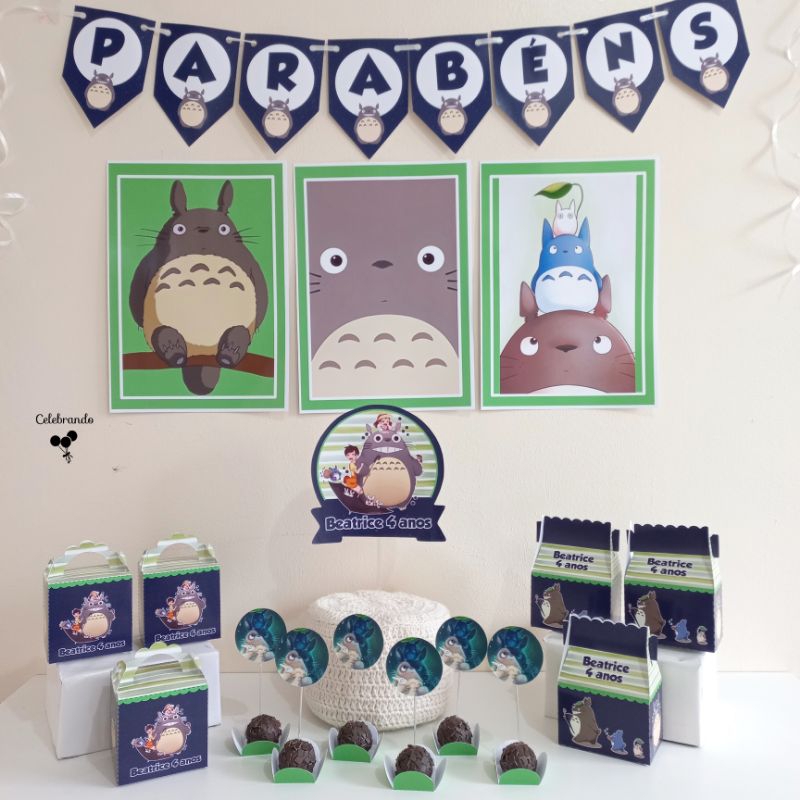 Kit Festa Decoração Totoro Personalizados Lembrancinha Só um Bolinho em Oferta na Shopee