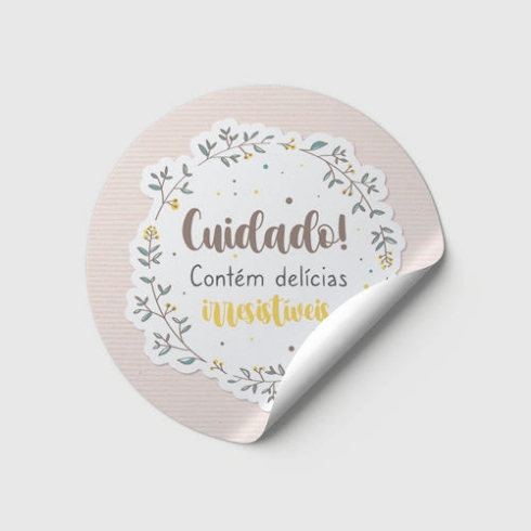 Kit 500 Adesivos Redondos 3 x 3 cm com Frases Padronizadas Modelo #384