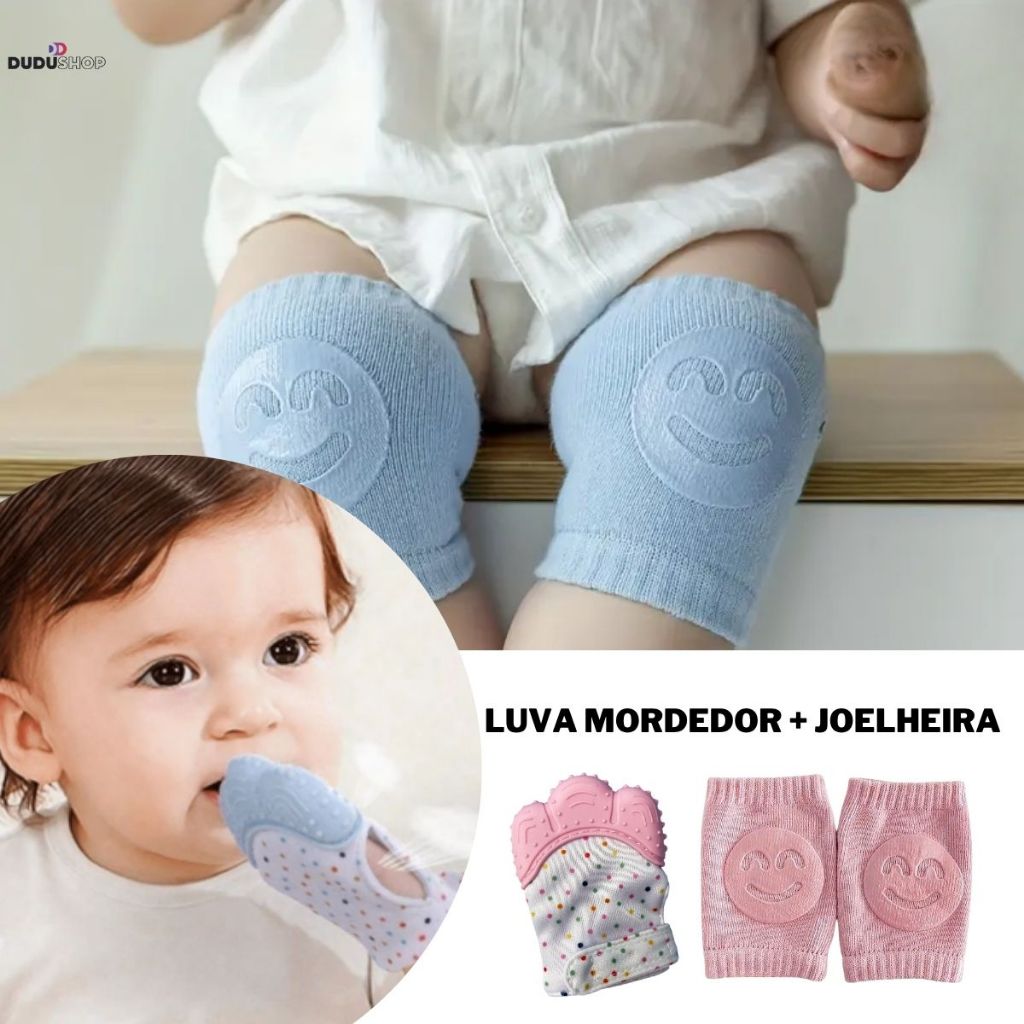 Joelheira para Bebe Luvinha Mordedor Gengiva Baby Proteção Joelho de Bebe Engatinhar em Oferta na Shopee