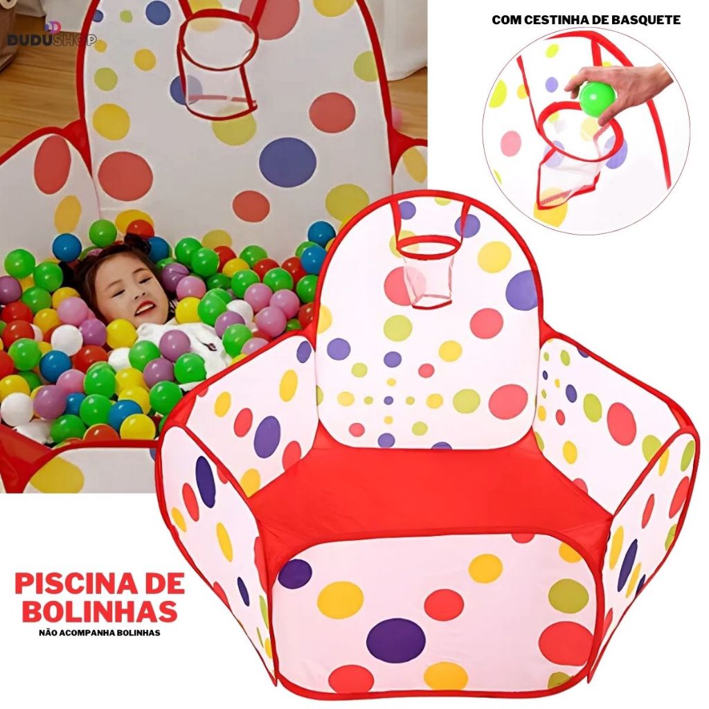 Piscina De Bolinha Cesto de Basquete Telada Desmontável Piscina com Cesta Colorida Bebes 120cm em Oferta na Shopee