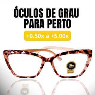 Óculos Armação Grau +0.50 Ate +5.00 Feminino Hipermetropia Gatinho Ondulado Leopardo Vista Cansada Leitura em Oferta na Shopee