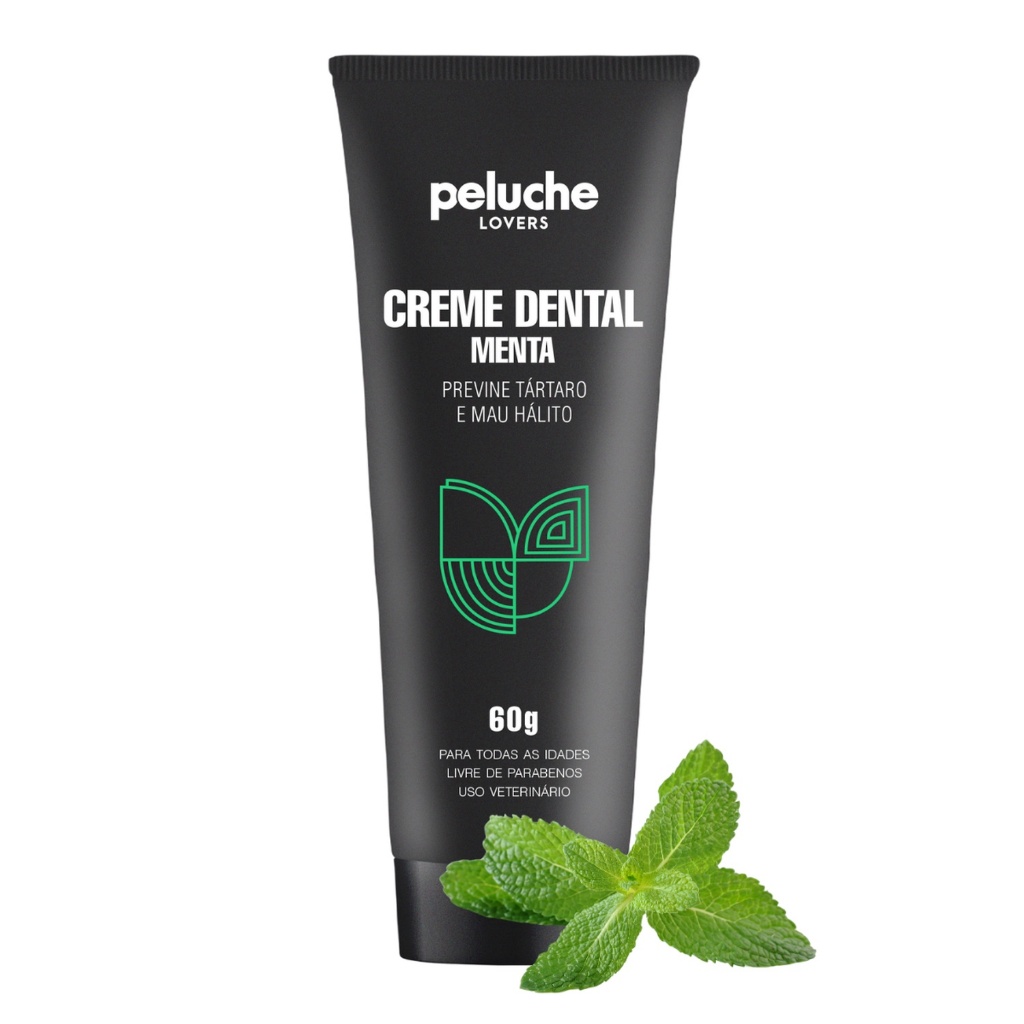 Creme Dental Para Cachorro E Gatos Peluche Menta Sem Flúor