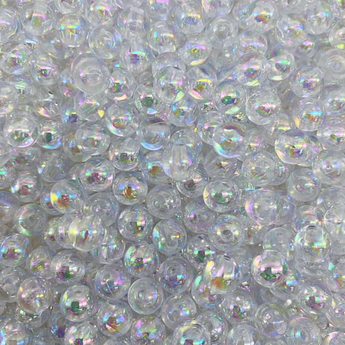 Miçanga bola Sabão c/ furo Irisada Translúcida Brilhante Artesanato