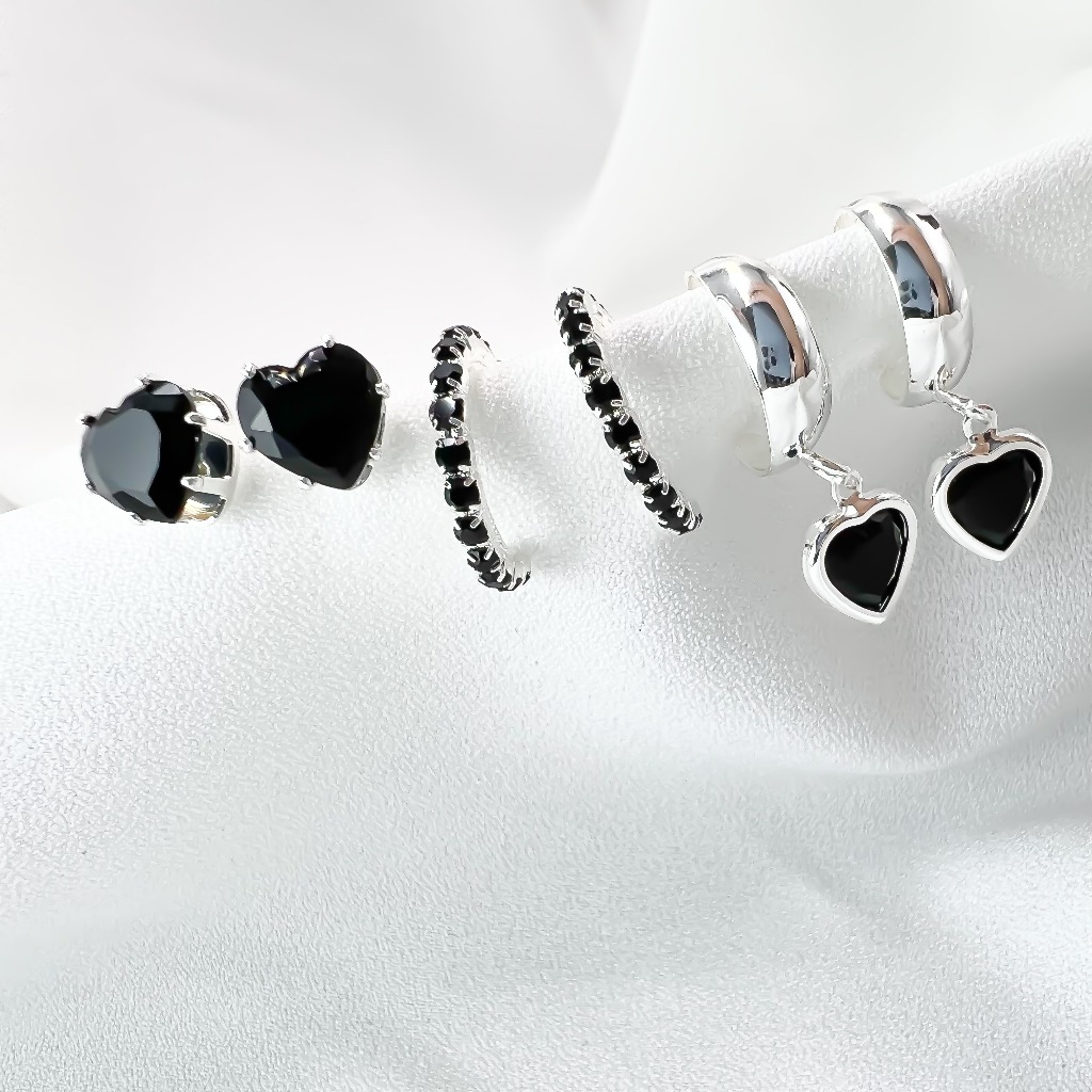 Brinco Trio Argola Folheado Prata 925 em Oferta na Shopee