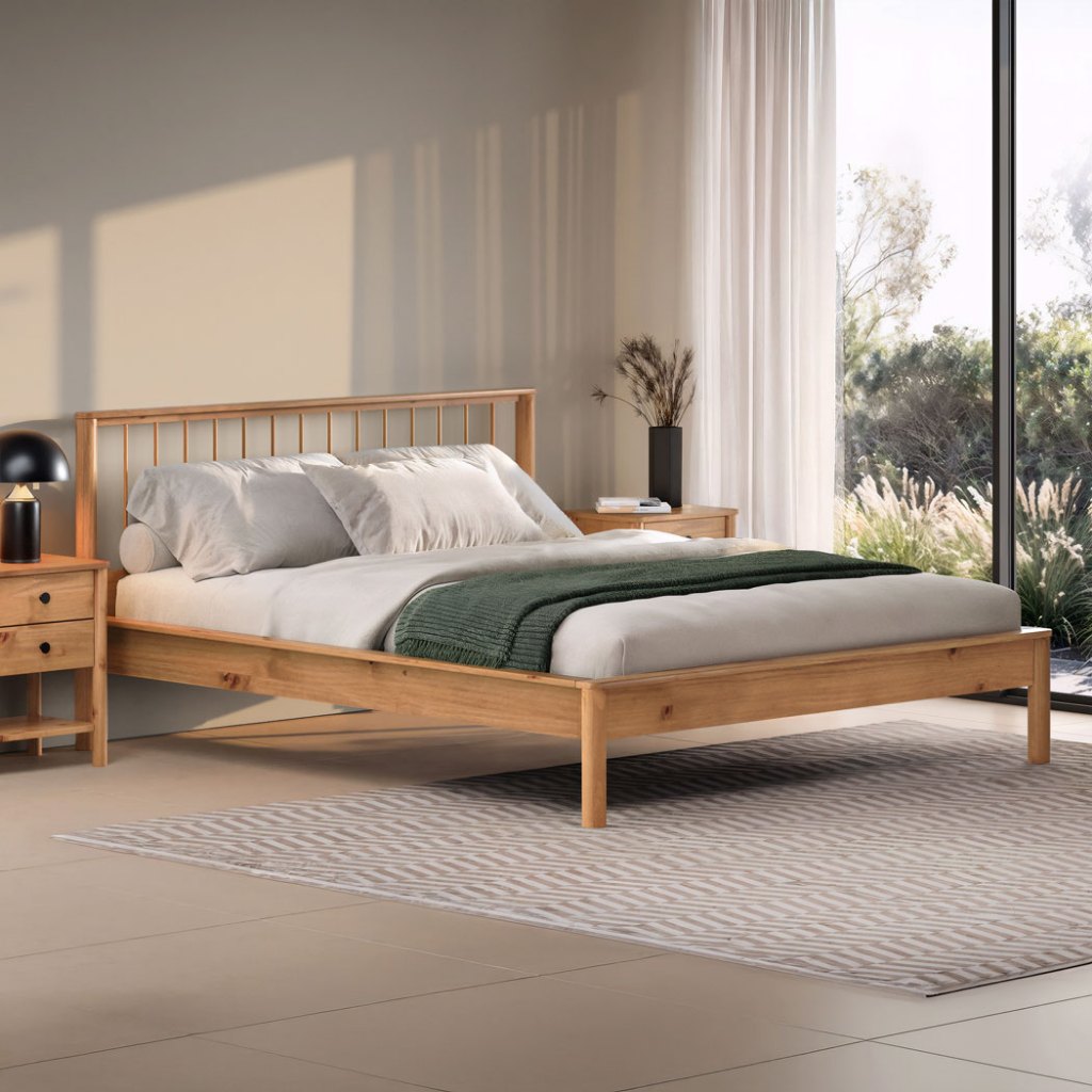 Cama Madeira de Casal 140x190cm Moderna Reforçada Freijó Apoana em Oferta na Shopee