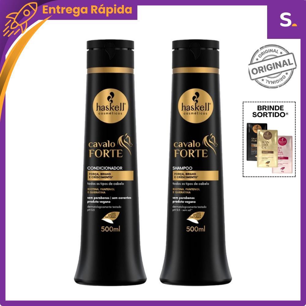 Kit Shampoo Condicionador 500ml Cavalo Forte - Haskell Cosméticos