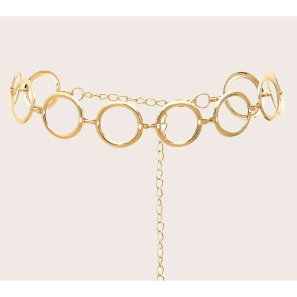 Cinto de corrente argola feminino cintura de oco simples e versátil da moda tendência em Oferta na Shopee