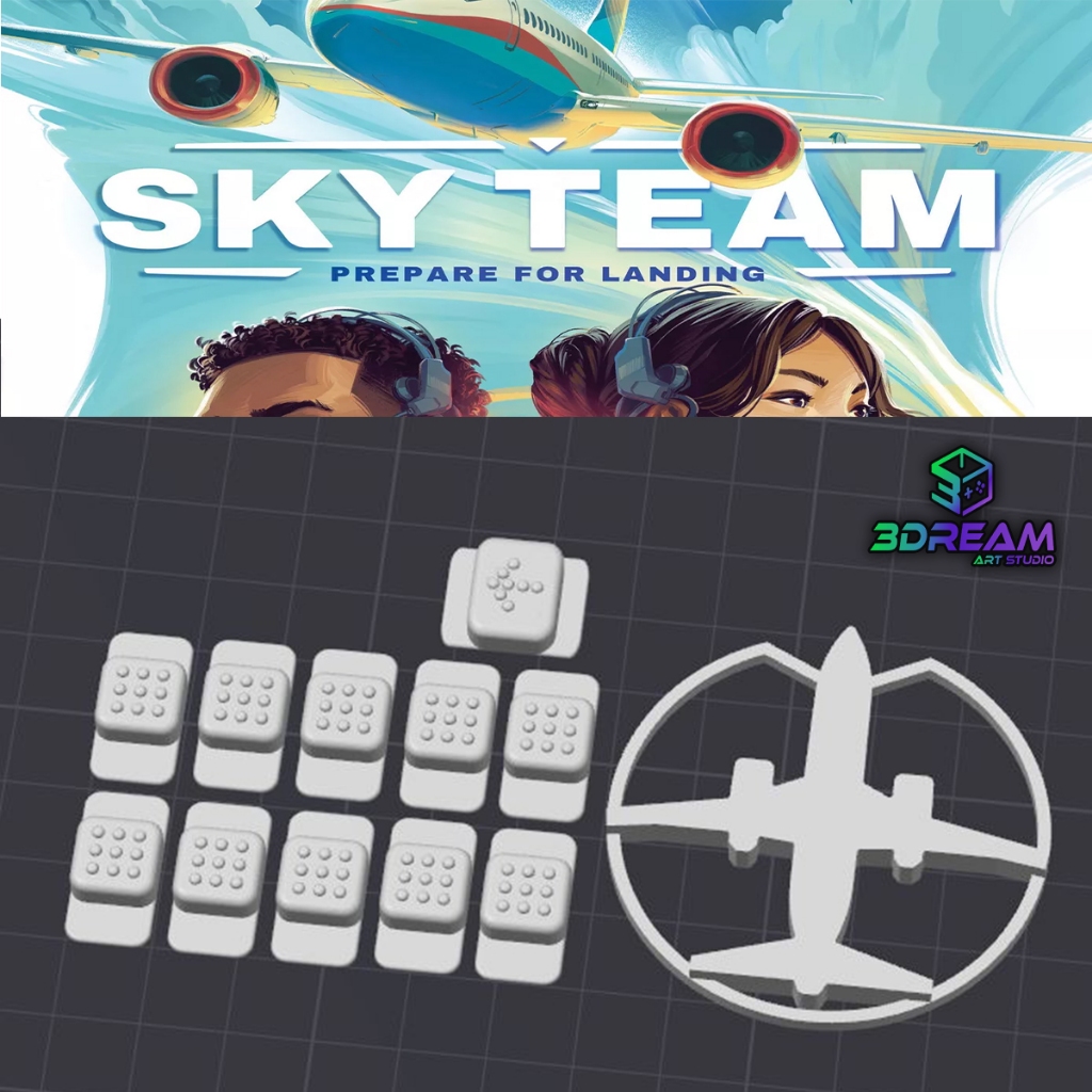 Kit de Botões/Chaves para Jogo Sky Team + Token de Orientação de Voo