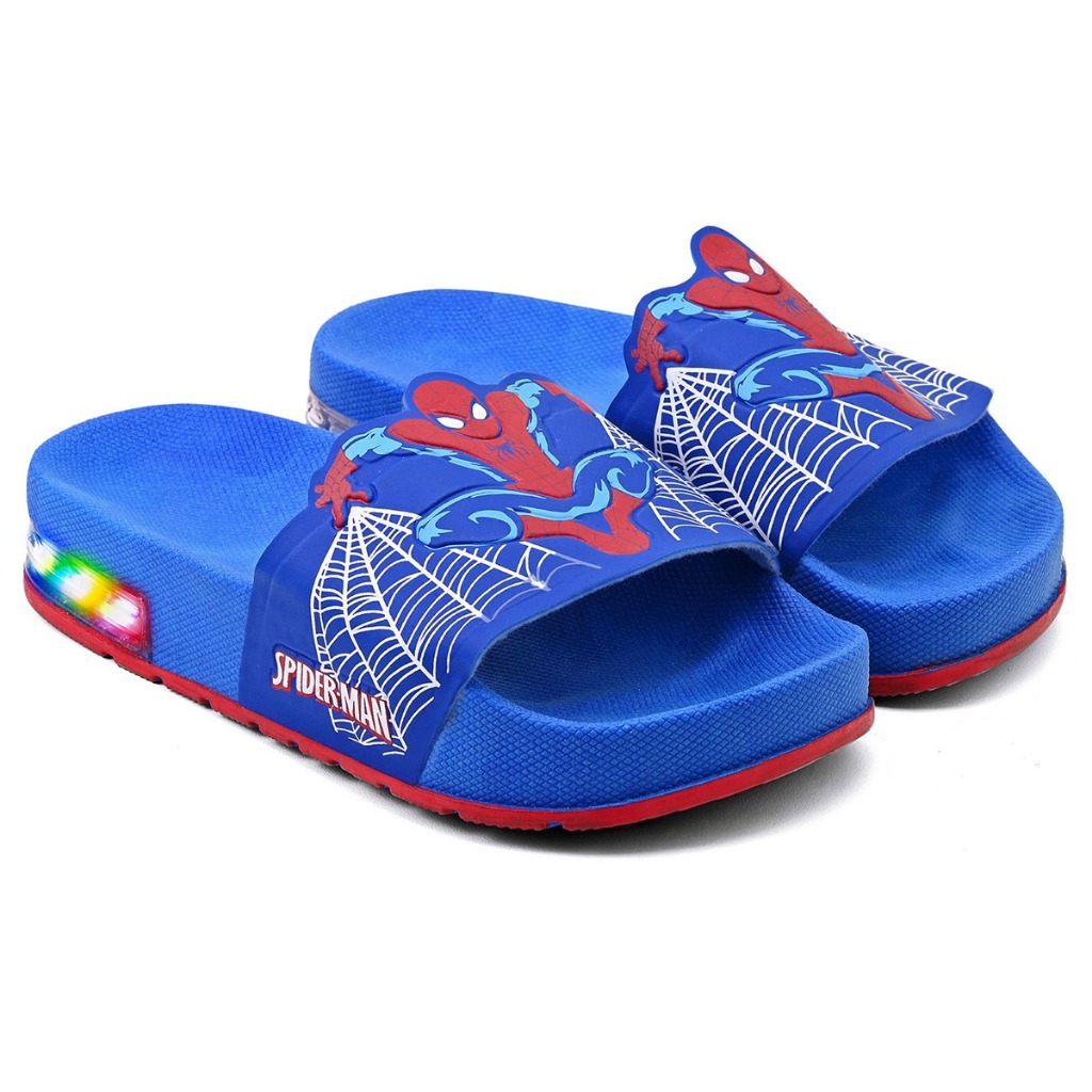 Chinelo De LED Do Homem Aranha Estilo Slide Super Macio e Leve Para Uso Diário Com Luz Na Traseira