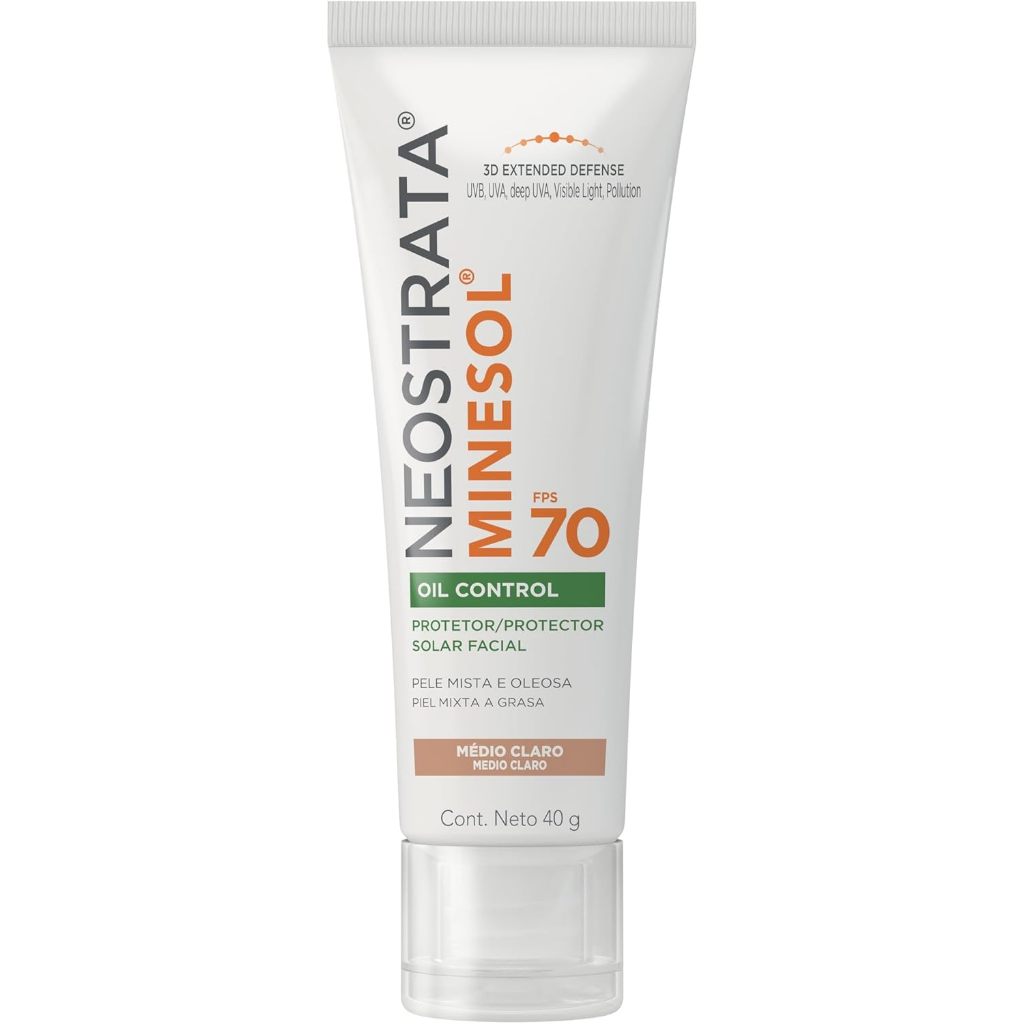 Protetor Solar Facial Neostrata Minesol Oil Control FPS70 Pele Média Clara Com 40g em Oferta na Shopee