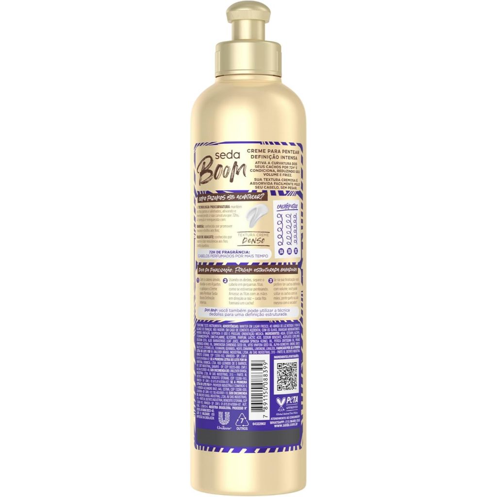 Detalhes do Creme Para Pentear Seda Boom Definição Intensa 350ml