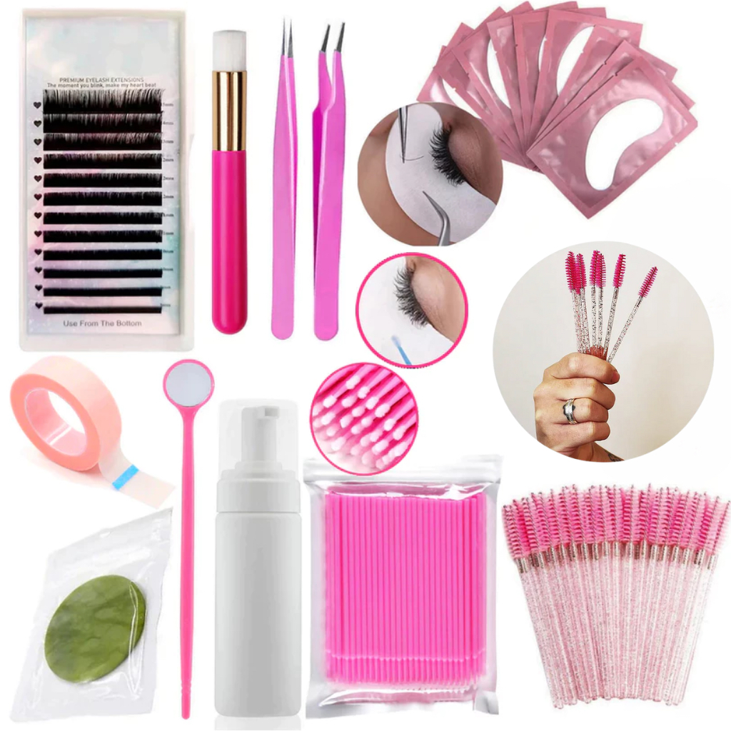 Kit Completo para Extensão e Alongamento de Cílios Fio a Fio Profissional e Iniciante