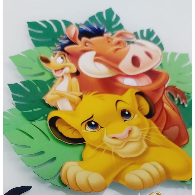 Detalhes do Topo de Bolo Personalizado Rei Leão - Topo em relevo / Enfeite de Bolo / Personalizado 3D