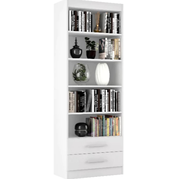 Estante Livreiro Multiuso Organizador com 2 Gavetas E&A
