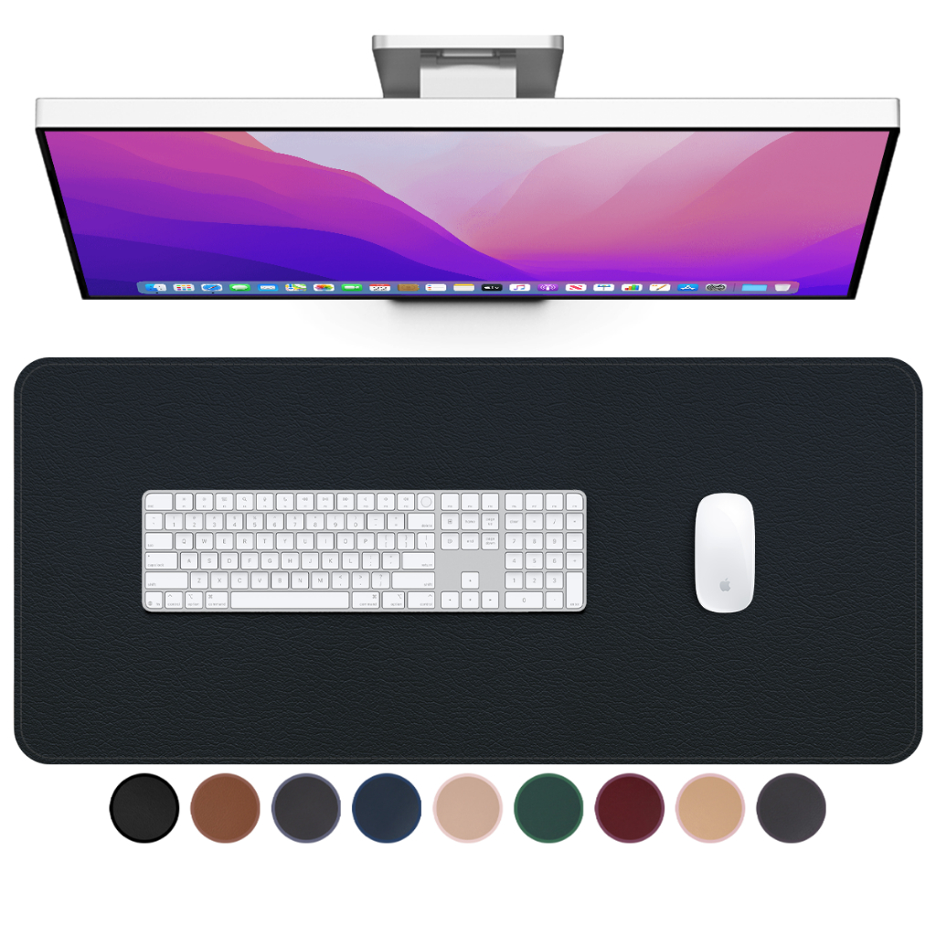 Mouse Pad Grande 90x40 Couro Ecológico Preto Para Mesa Ergonômico Antiderrapante Deskpad Office