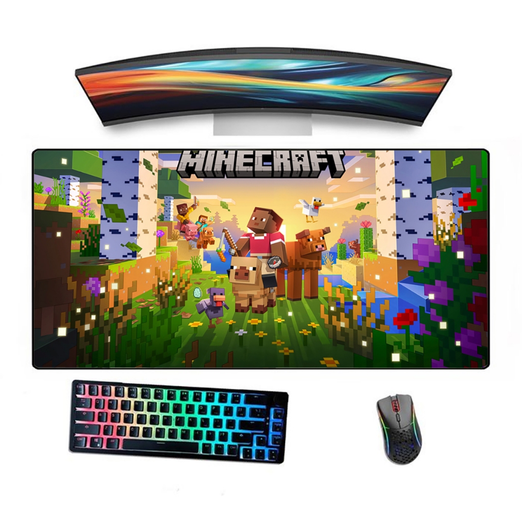 Mousepad Gamer Borda Costurada Estampado Mnecraft Game