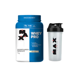 Whey Pro Max Titanium Baunilha 1kg Ganhe Coqueteleira 700ml de Brinde
