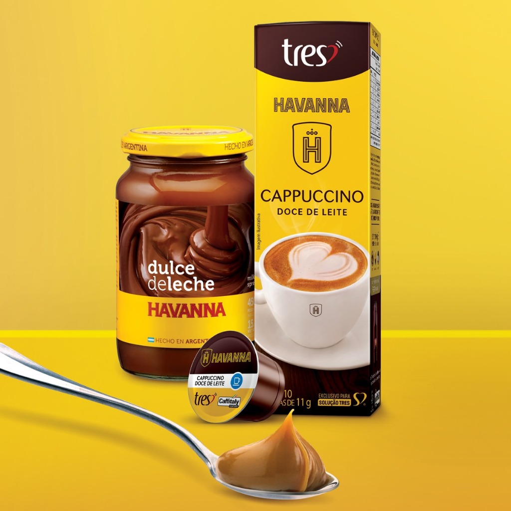 Cápsulas TRES Corações Cappuccino Doce de Leite – Cremoso, Irresistível e Prático | Kits 20/10 Un