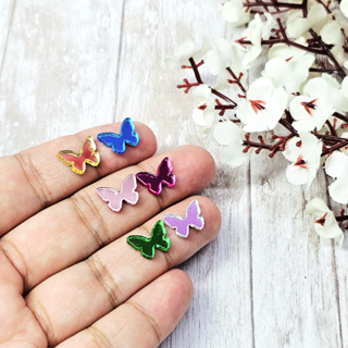 Mini Apliques Tag Acrílico Espelhado Borboleta 1cm Artesanato Decoração Papelaria Criativa Com 50, 100 ou 200 em Oferta na Shopee