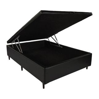Cama Box Baú Casal Preto 138cm em Oferta na Shopee