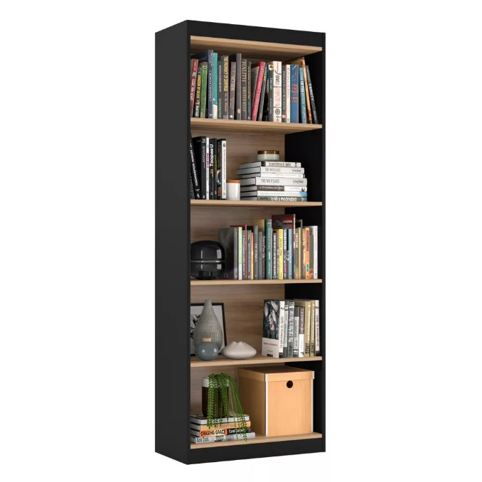 Livreiro Space Organizador Livreiro Para Sala Escritório Space Preto Freijó