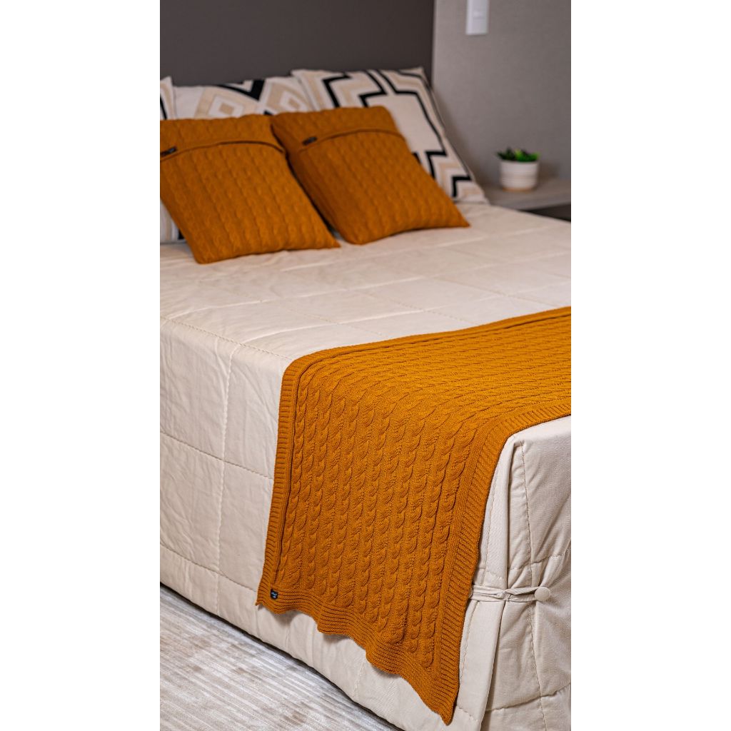 Kit Peseira Manta Tricot Cama Casal Queen King Links + 2 Capas Almofadas em Oferta na Shopee