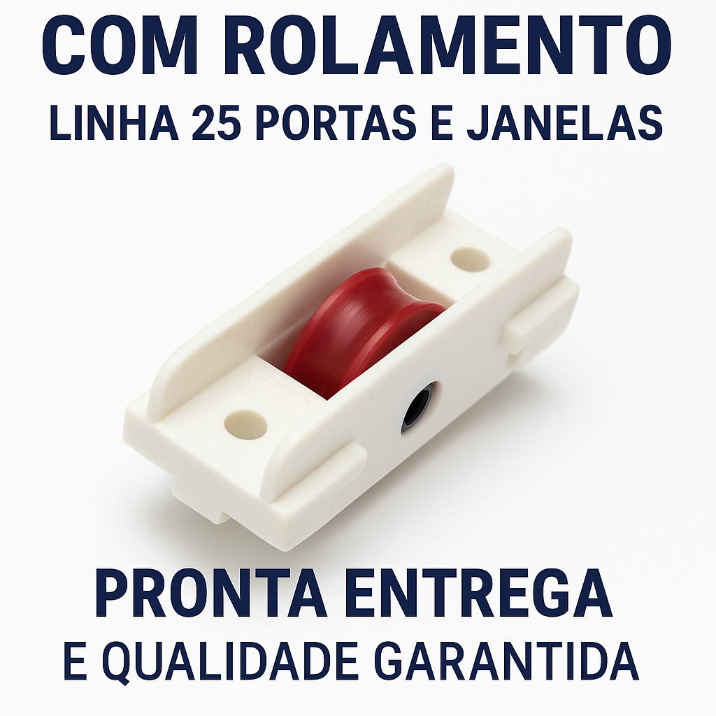Roldana Em V C/ Rolamento Para Janela e Porta de Correr Linha 25 - Alta Resistência kit 04unid