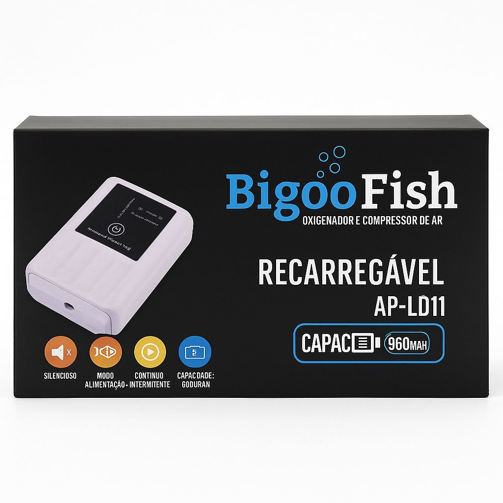 Compressor Ar Aquário Nobreak Bateria Pesca Viva 1,5w Usb LD11