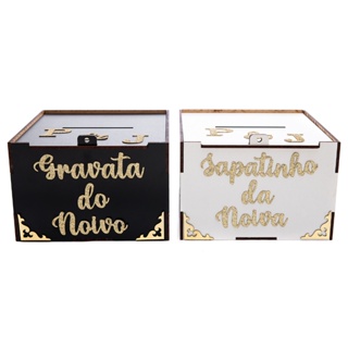 Caixa Gravata lua de mel caixa dos padrinhos  Pix em Oferta na Shopee