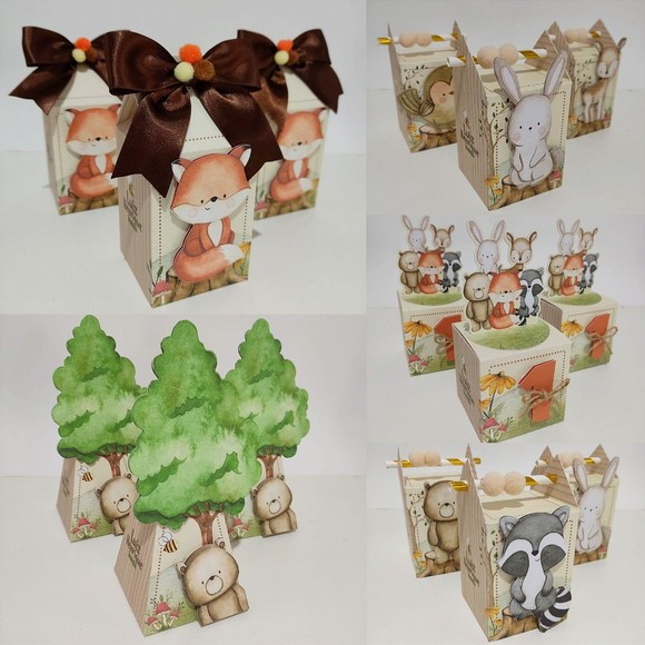 Caixas Personalizadas Bosque Verde / Bosque menino 3d