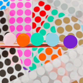 Etiqueta adesiva bolinha colorida em Oferta na Shopee