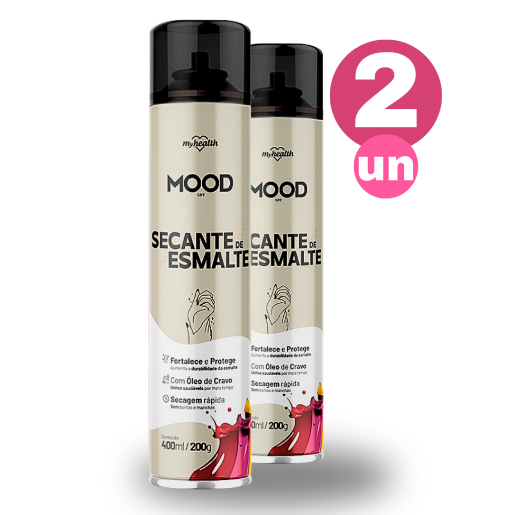 Kit 2 Spray Secante de Esmalte de Unhas My Health Mood Care 400ml Secagem Rápida - Beauty