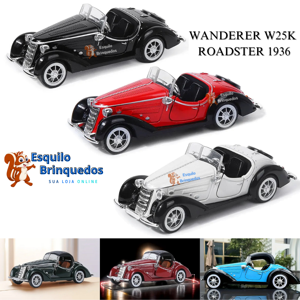 Miniatura Coleção Carro Antigo Audi Wanderer W25k 1936 Metal Com Abertura De Porta
