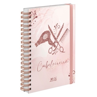 Agenda Comercial 2026 Plus Capa Dura Cabeleireira Glow Rosê em Oferta na Shopee
