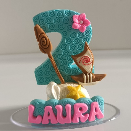 Vela em biscuit Moana (0 aos 9 anos )