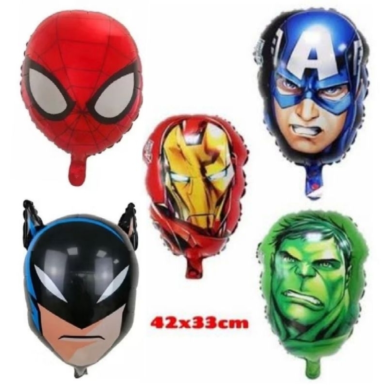 5/10/20 Pçs Balão metalizado Super heróis Vingadores 43cm Capitão américa Hulk Batman Homem de Ferro e Homem aranha