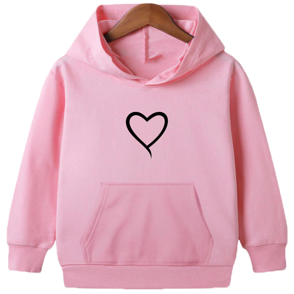 Moletom Infantil Canguru Bolso e Capuz Coração Line Menino e Menina Envio Imediato Passeio Shopping Cinema