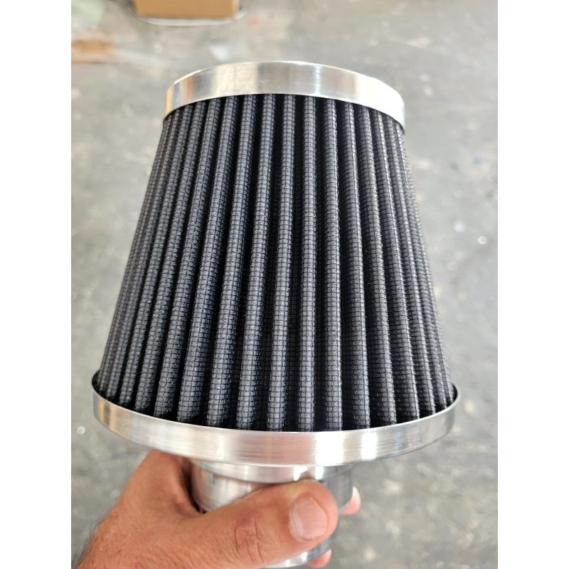 Filtro de ar esportivo duplo fluxo universal lavável grande + abraçadeira