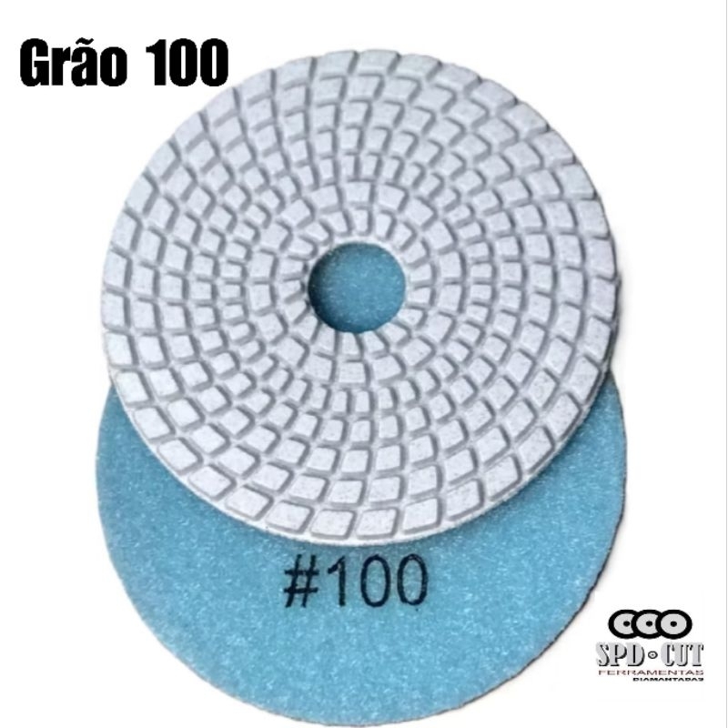 Lixa Diamantada Brilho d'água Grão 100 para Mármore, Granito, Porcelanato, Concreto, Marmoraria em Oferta na Shopee